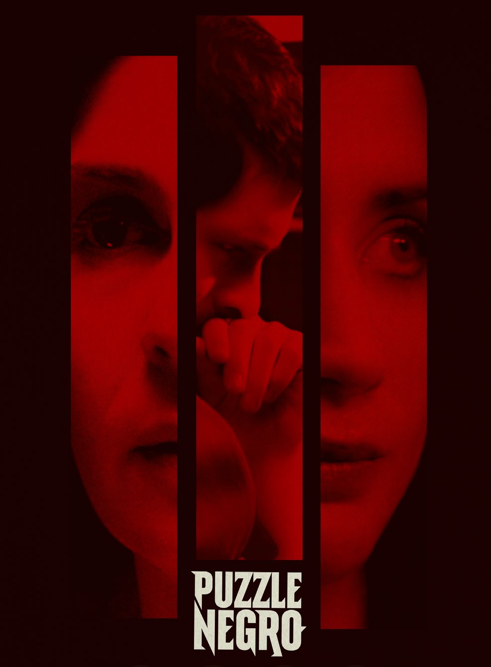 Arte gráfico de retratos rojos de Puzzle Negro